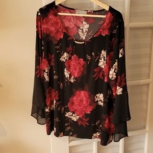 Laura Plus 2x floral print blouse